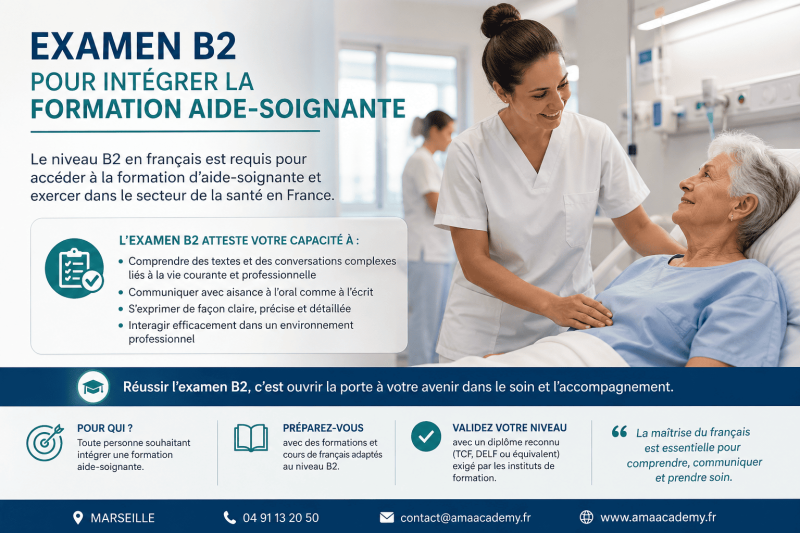 Examen B2 aide-soignante Marseille